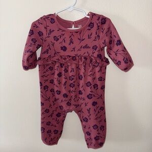 Carter's Just One You  Baby Girl Long Sleeve Floral Button Pant Romper